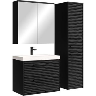 Badplaats Conjunto De Muebles De Ba&ntilde;o Etna 60 Cm - Negro Mate - Mueble De