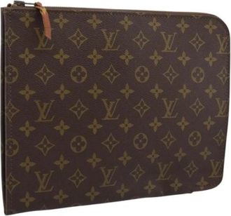 Louis Vuitton Pre-owned Vintage Monogram Briefcase - Dames - Vintage Clutch - Bruin - ONE Size - Leer - Vintage