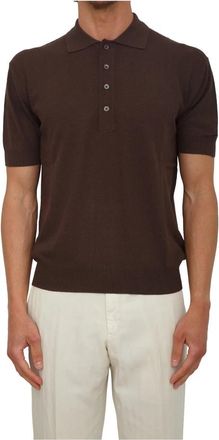 Paolo Pecora Maglia A Polo - Heren - Polos - Bruin - XL - Tops