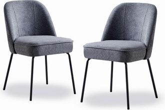 Ainpecca Ainpecca - Set of 2 Dinning Chairs with High-Resilience Spring Cushion with Metal Legs,GREY