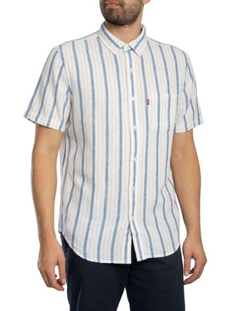 Levi's T-Shirt Met Korte Mouwen En Zonsondergangprint, Wit