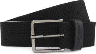 BOSS x ASTON MARTIN perforated suede belt with logo