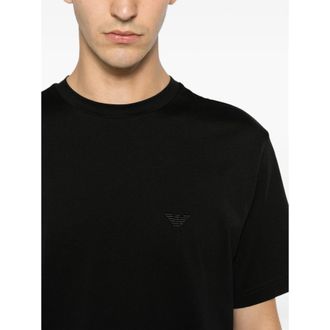 Emporio Armani Embroidered Logo T-Shirt - Black