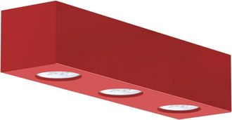Lumicom Manhattan l Plafoniera, 3X GU10, max 33W, metallo, rosso lucido, 30x10cm - Lumicom