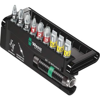 Wera 05056374001 Assortimento di Bit, multicolore, bit-check 10