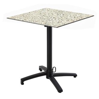 Oviala Mesa de bistro de jard&iacute;n cuadrada inclinable 60 cm 4 plazas terrazo