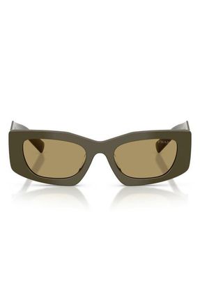 Prada 51mm Rectangular Sunglasses in Laurel /Green Olive at Nordstrom