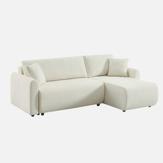 Sweeek Sof&aacute; Cama Esquinero Reversible De Tela Con Arc&oacute;n, 3 Plazas