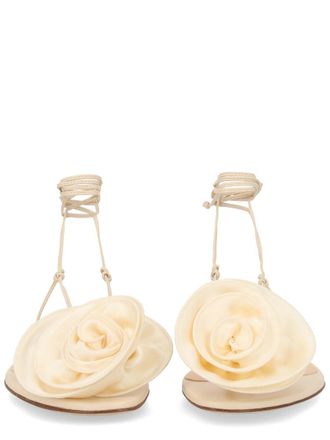 Magda Butrym Silk Flower Sandal - Ivory