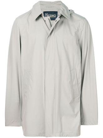 Herno hooded raincoat - men - Polyamide/Polyurethane - 50 - Grey