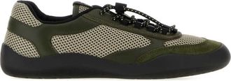 Prada Green Textured Speedrock Sneakers