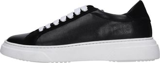 Mario Valentino Leren en Su&egrave;de Sneakers - Heren - Sneakers - Zwart - 44 EU - Su&egrave;de - Schoenen