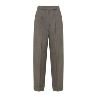 Max Mara Straight Trousers, female, Brown, Size: 2XS Manetta Trousers