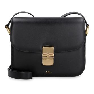A.P.C. Cross Body Bags, female, Black, ONE SIZE, Grace Leather Crossbody Bag