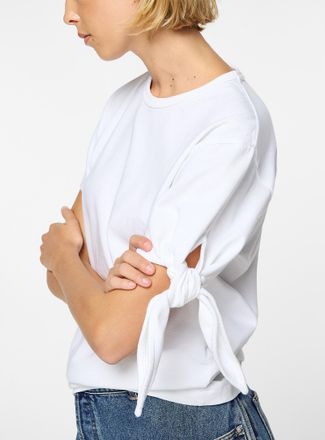 J.W.Anderson Womens Knotted detail white short-sleeve T-shirt