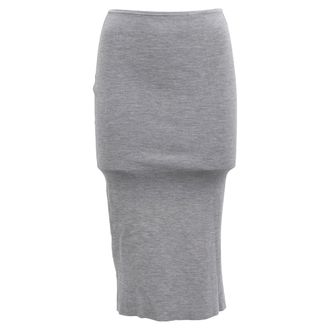 Joseph Midi Skirt in Grey Cotton