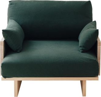 Naan Furniture Sillón verde de pino natural 94,5 cm sin barnizar