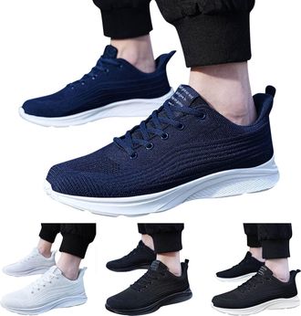 Generic Sport Shoes for Men, Casual Footwear, Fashion Summer New Simple Plain Color Sneakers, Mesh Breathable Comfort Lace Up Trainers, Lightweight Walking Sh