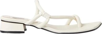 Reike Nen Graanleer Blokhak Sandalen - Dames - Sandalen - Wit - 40 EU - Leer - Schoenen