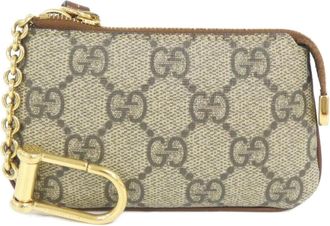 Gucci Beige Brown Gg Supreme Coin Purse/Coin Case (Pre-Owned)