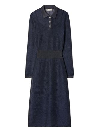 Tory Burch collared polo midi dress - Blue