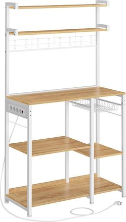 Vasagle Estanter&iacute;a de cocina de 40 x 90 x 165,5 cm de color roble y blanco