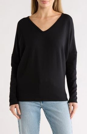 Go Couture V-Neck Dolman Sleeve Sweater in Black at Nordstrom Rack, Size X-Large