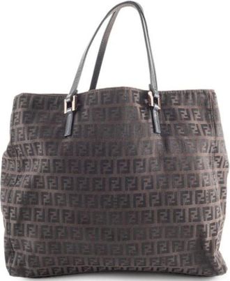 Fendi Pre-owned Tote Bags, female, Brown, Size: ONE SIZE Pre-owned Canvas Tote Bag