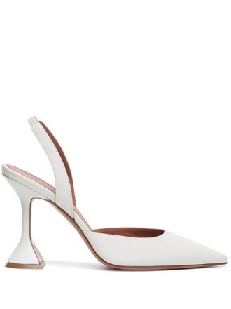 Amina Muaddi Holli slingback pumps - Wit