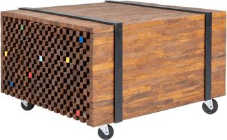 vidaXL Mesa Auxiliar De Madera De Teca 60x60x38 Cm Vidaxl