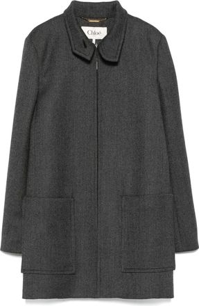 Chloé Cappotto oversize con zip - Grigio