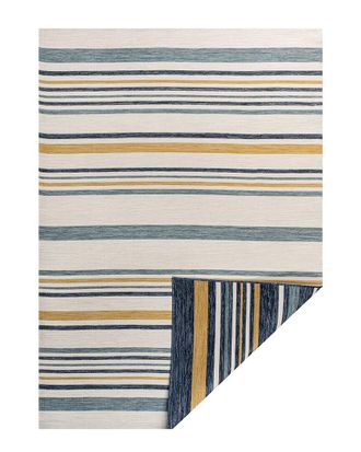 Jonathan Y Designs Jonathan Y Janus Classic Coastal Ticking Stripe Reversible Machine-Washable Indoor/Outdoor Area Rug