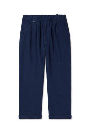 Beams Plus Straight-Leg Pleated Linen and Cotton-Blend Trousers