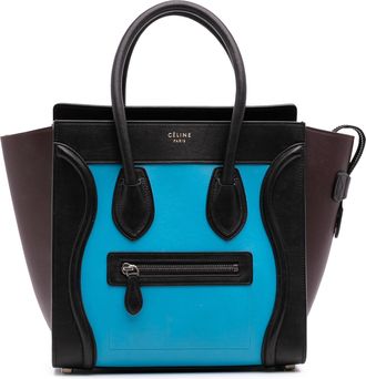 Celine Pre-owned Womens Luggage Phantom Tote Bag - Blue Leather - One Size