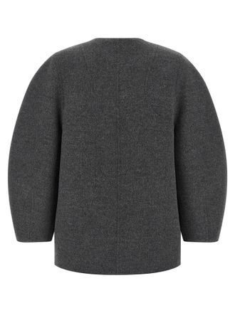 Fendi Womens Gray Virgin Wool Coat Clothing