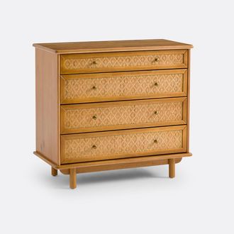 La Redoute Interieurs Ladekast van massief grenenhout en rotan, Ori&euml;nt