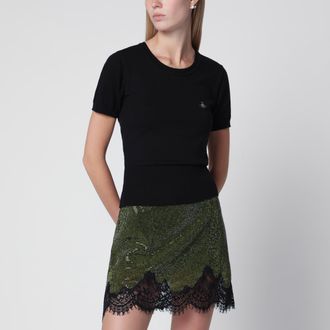 Vivienne Westwood T-shirt Bea in misto cotone e cashmere nera