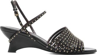 Khaite Drew Sandal W/ Studs 55 - Dames - Sandalen met hakken - Zwart - 37 EU - Leer - Schoenen