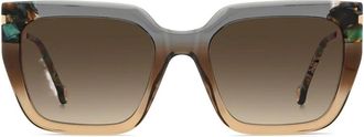 Carolina Herrera square-frame gradient-lenses sunglasses - Grey