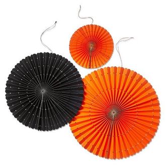 Tag Set of 3 Halloween Paper Fans Multicolor Decorative Decor in Multicolored at Nordstrom