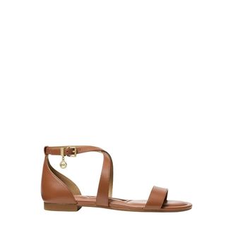 Michael Kors Flat Sandals, female, Brown, Size: 6 1/2 US Alexa Flex Leather Sandal