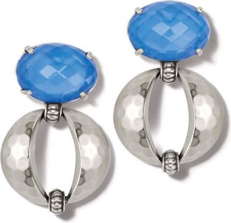 Brighton Womens Moon Bold Post Drop Earrings In Blue
