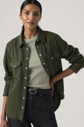 Levi's Camisa Iconic Western Lightweight - Mujer - XS - Verde / Deep Depths Gd