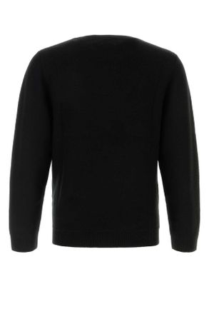 Le Kasha Mens Black Cashmere Sweater Exterior: Organic Cotton Maglieria