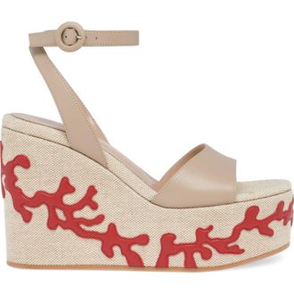 Gianvito Rossi Malia Sandals in Beige Fabric And Nappa at Nordstrom, Size 35.5