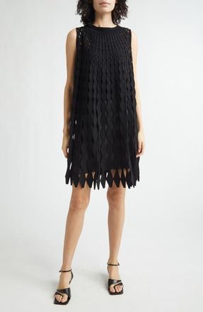 Emporio Armani Sleeveless Geometric Knit Dress in Black Solid at Nordstrom, Size 12 Us