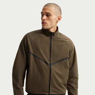 Nike Mens Nike Sportswear Tech Dri-FIT Shori Knit Track Jacket in Brown | IM1335-212
