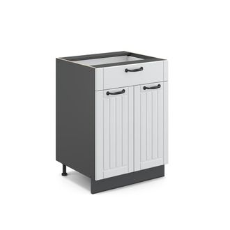 Vicco Mueble Bajo De Cocina Fame-line, Blanco Casa De Campo, 60 Cm Con Caj&oacute;n, Sin Encimera Vicco