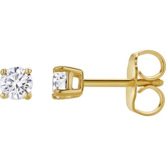 LuvMyJewelry Valeria 14K Gold Lab Grown Round Solitaire Diamond Earrings - 0.2 Ct in 14K Yellow Gold at Nordstrom