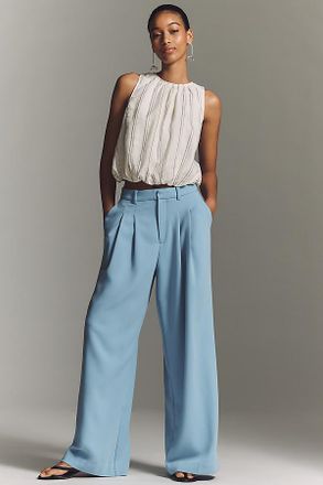 Maeve The Avery Wide-Leg Pleated Trousers by Maeve Pants